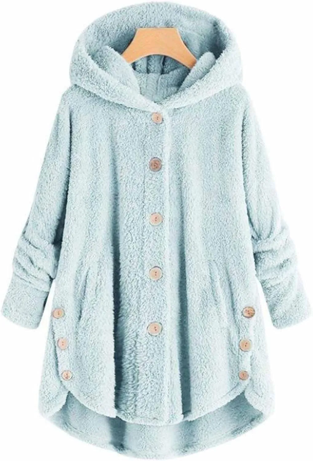 Cardigan Sweaters for Women 2024 Plus Size Long Sleeve Button Hoodie Winter Coat Women Fleece Jacket with Pockets