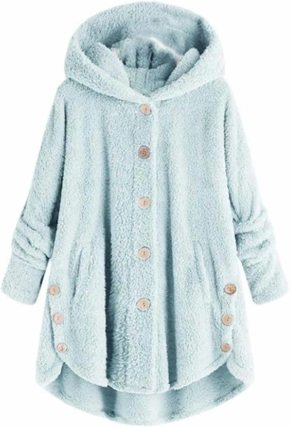 Cardigan Sweaters for Women 2024 Plus Size Long Sleeve Button Hoodie Winter Coat Women Fleece Jacket with Pockets