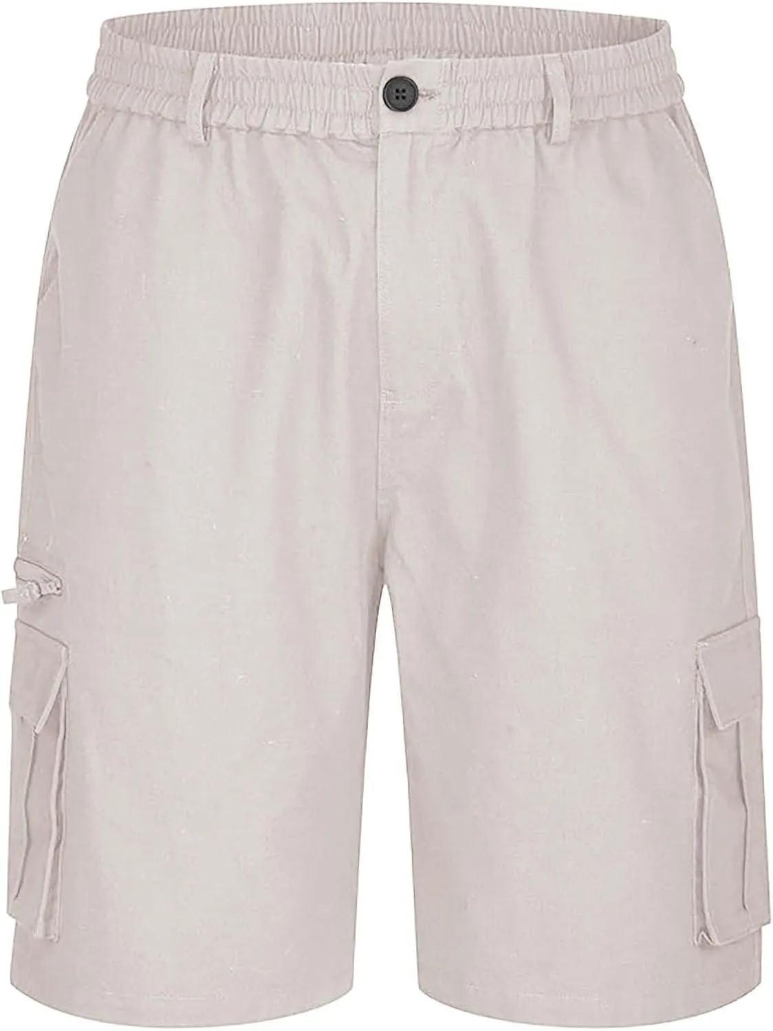 Cargo Shorts for Men Elastic Waist Zipper Relaxed Stretch Lightweight Work Shorts Multi-Pocket Button Summer Tactical Pants