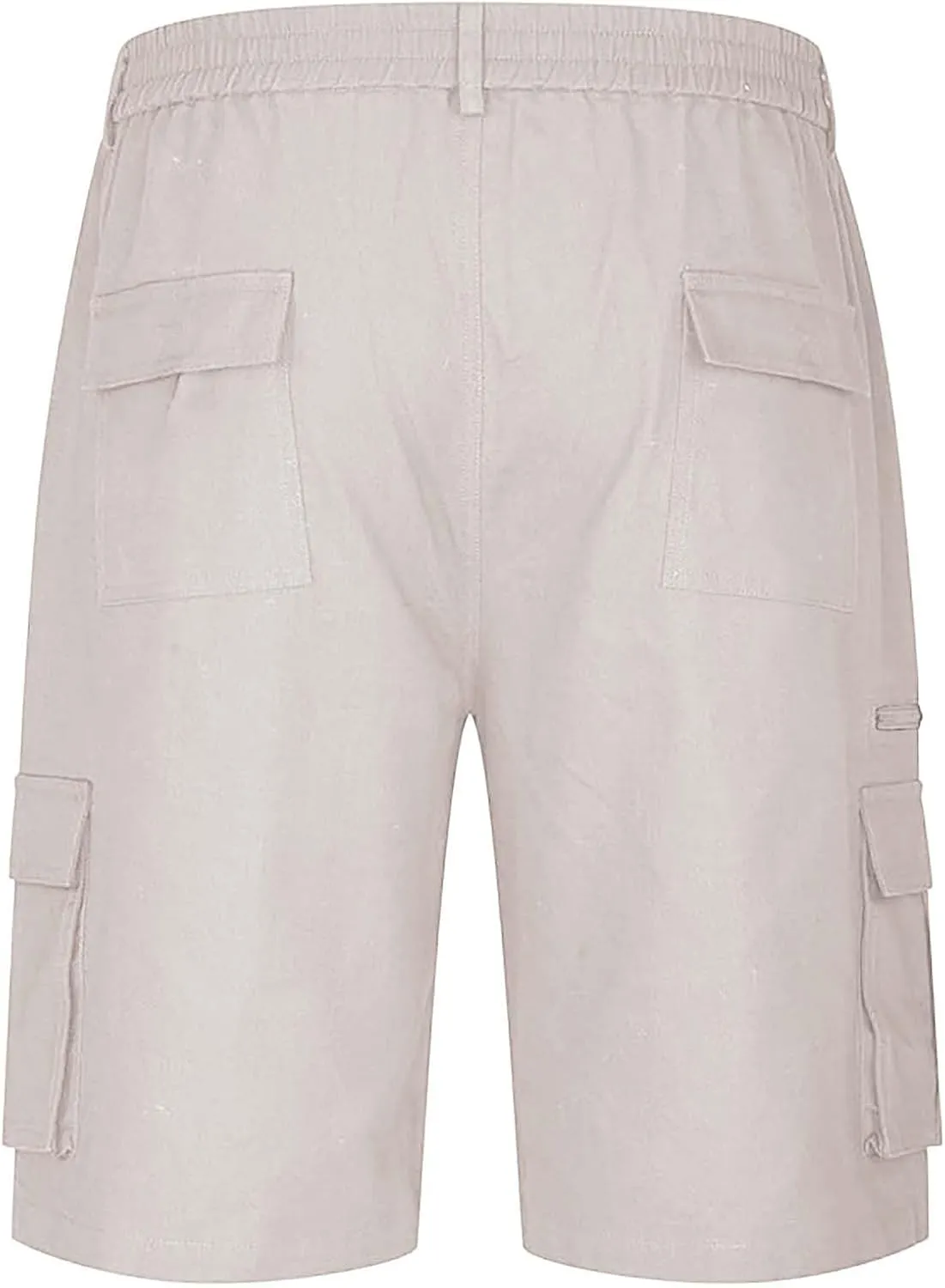 Cargo Shorts for Men Elastic Waist Zipper Relaxed Stretch Lightweight Work Shorts Multi-Pocket Button Summer Tactical Pants