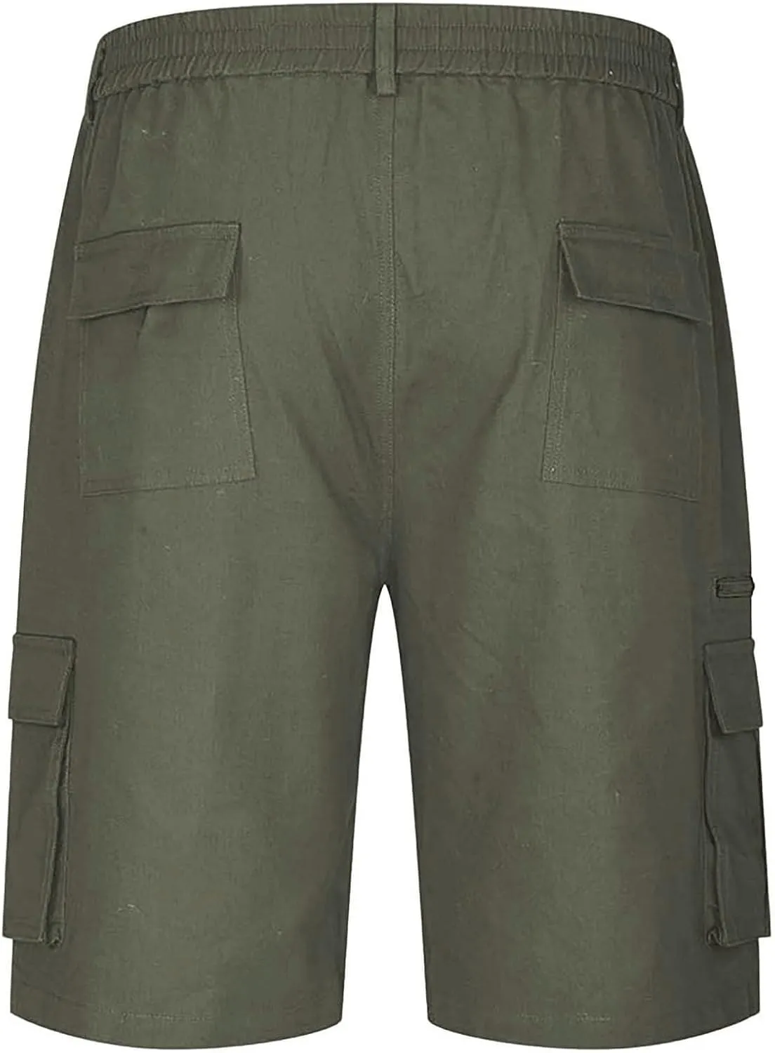 Cargo Shorts for Men Elastic Waist Zipper Relaxed Stretch Lightweight Work Shorts Multi-Pocket Button Summer Tactical Pants
