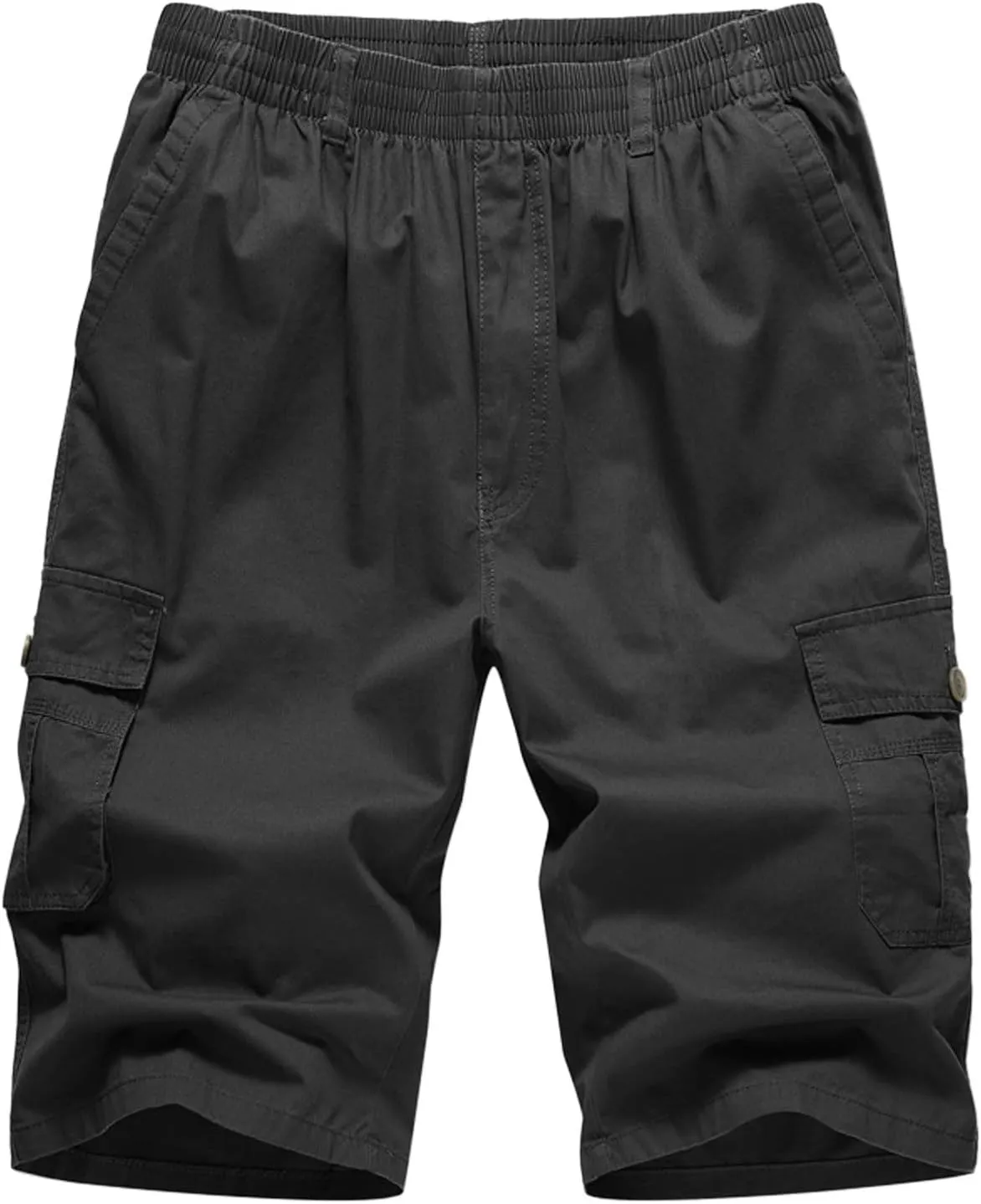 Cargo Shorts for Men Stretch Waist Lightweight Straight Leg Work Shorts Relaxed Fit Multi Pockets Travel Hiking Pants