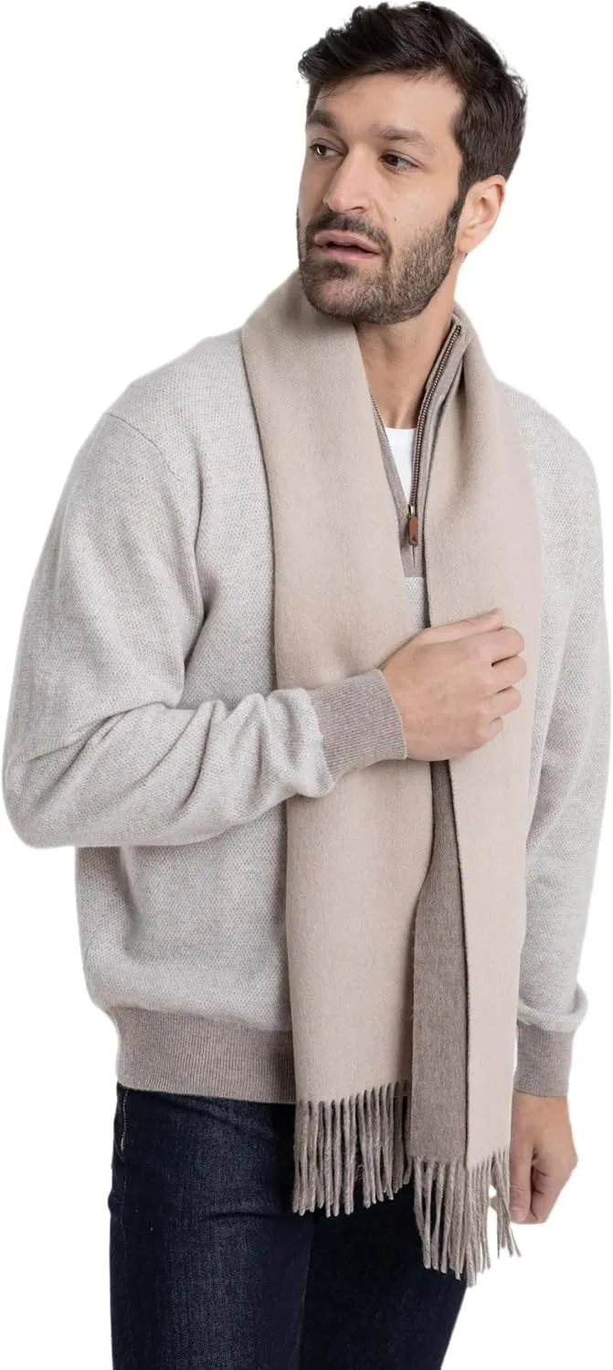 Cashmere Luxe Cashmere Blend Double Faced Woven Scarf