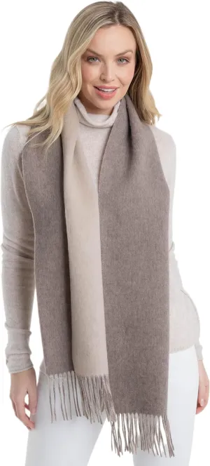Cashmere Luxe Cashmere Blend Double Faced Woven Scarf