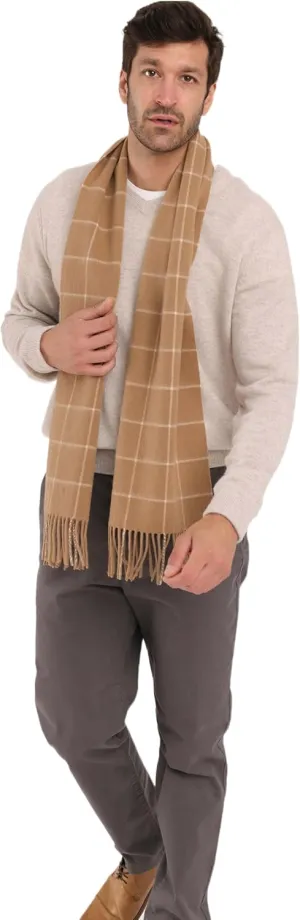 Cashmere Luxe Cashmere Blend Windowpane Woven Scarf