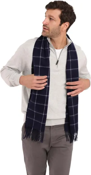 Cashmere Luxe Cashmere Blend Windowpane Woven Scarf