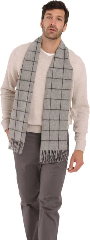 Cashmere Luxe Cashmere Blend Windowpane Woven Scarf