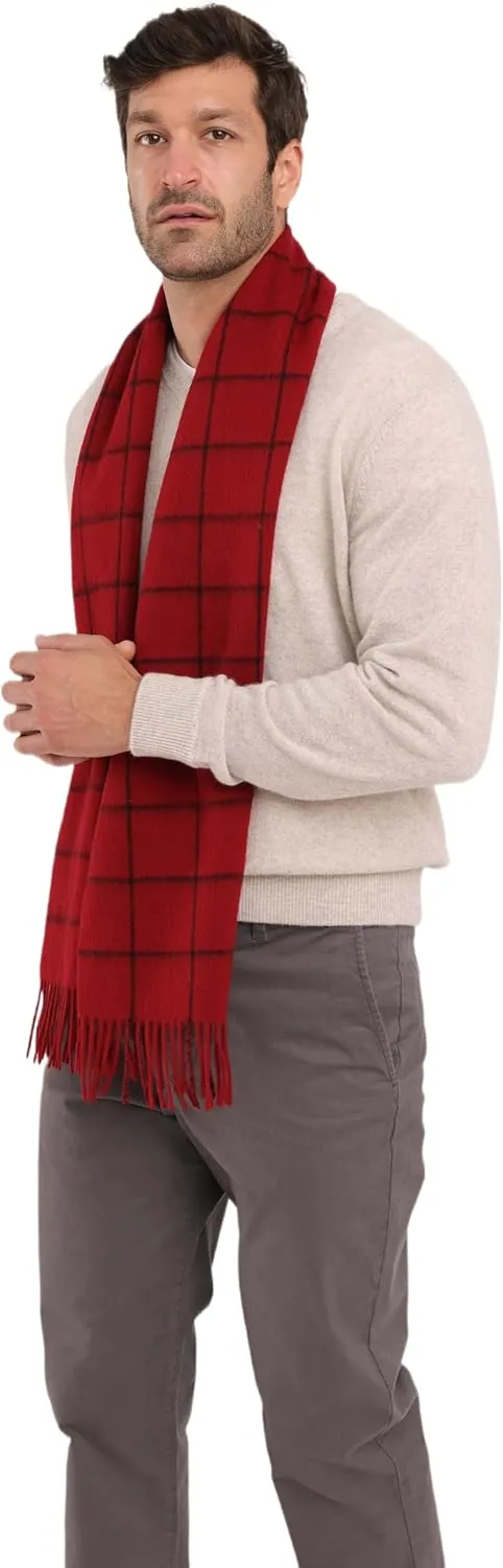 Cashmere Luxe Cashmere Blend Windowpane Woven Scarf