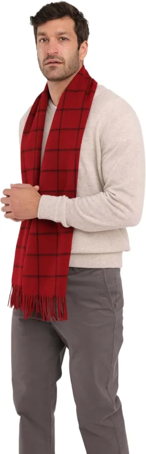 Cashmere Luxe Cashmere Blend Windowpane Woven Scarf