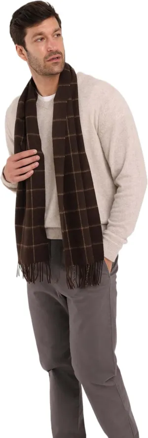 Cashmere Luxe Cashmere Blend Windowpane Woven Scarf