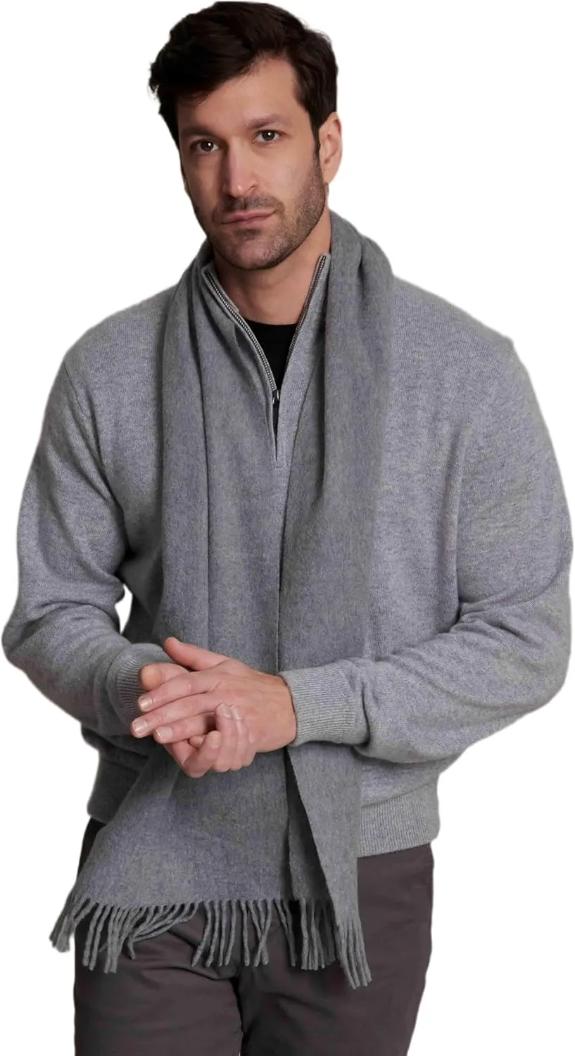 Cashmere Ultra-Fine Merino Wool and Cashmere Blend Woven Scarf -Luxe fabric-Lightweight- 72" x 12"