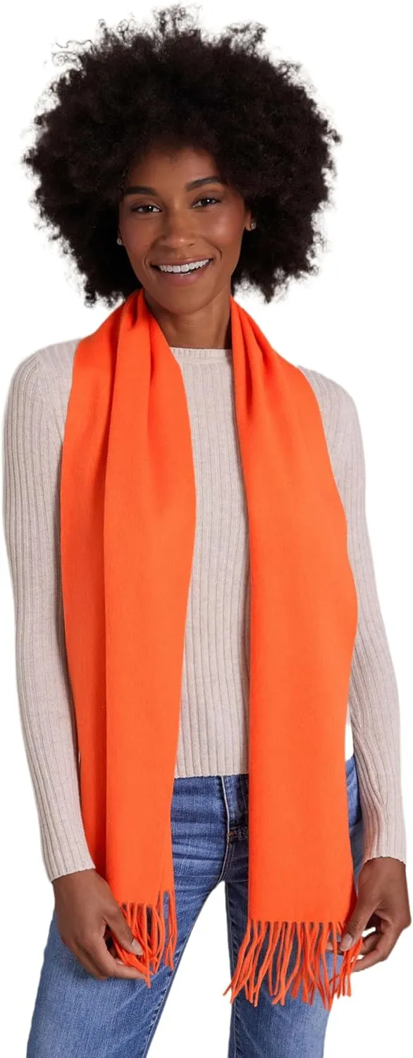 Cashmere Ultra-Fine Merino Wool and Cashmere Blend Woven Scarf -Luxe fabric-Lightweight- 72" x 12"