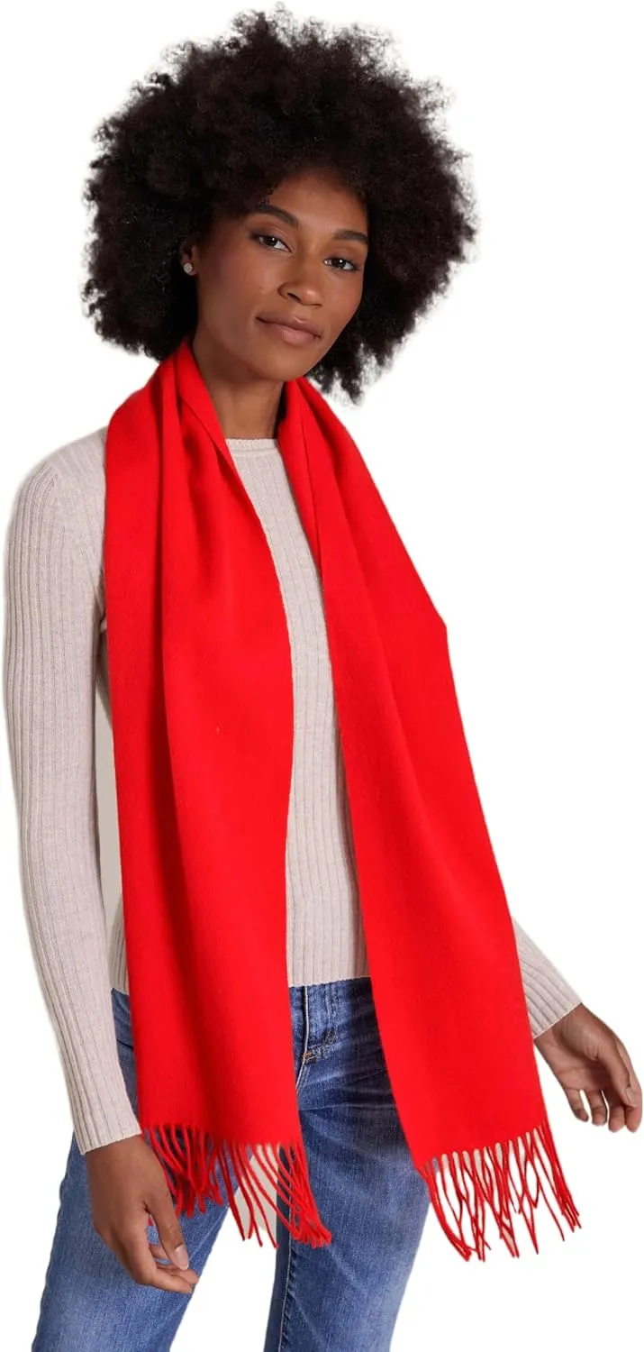 Cashmere Ultra-Fine Merino Wool and Cashmere Blend Woven Scarf -Luxe fabric-Lightweight- 72" x 12"