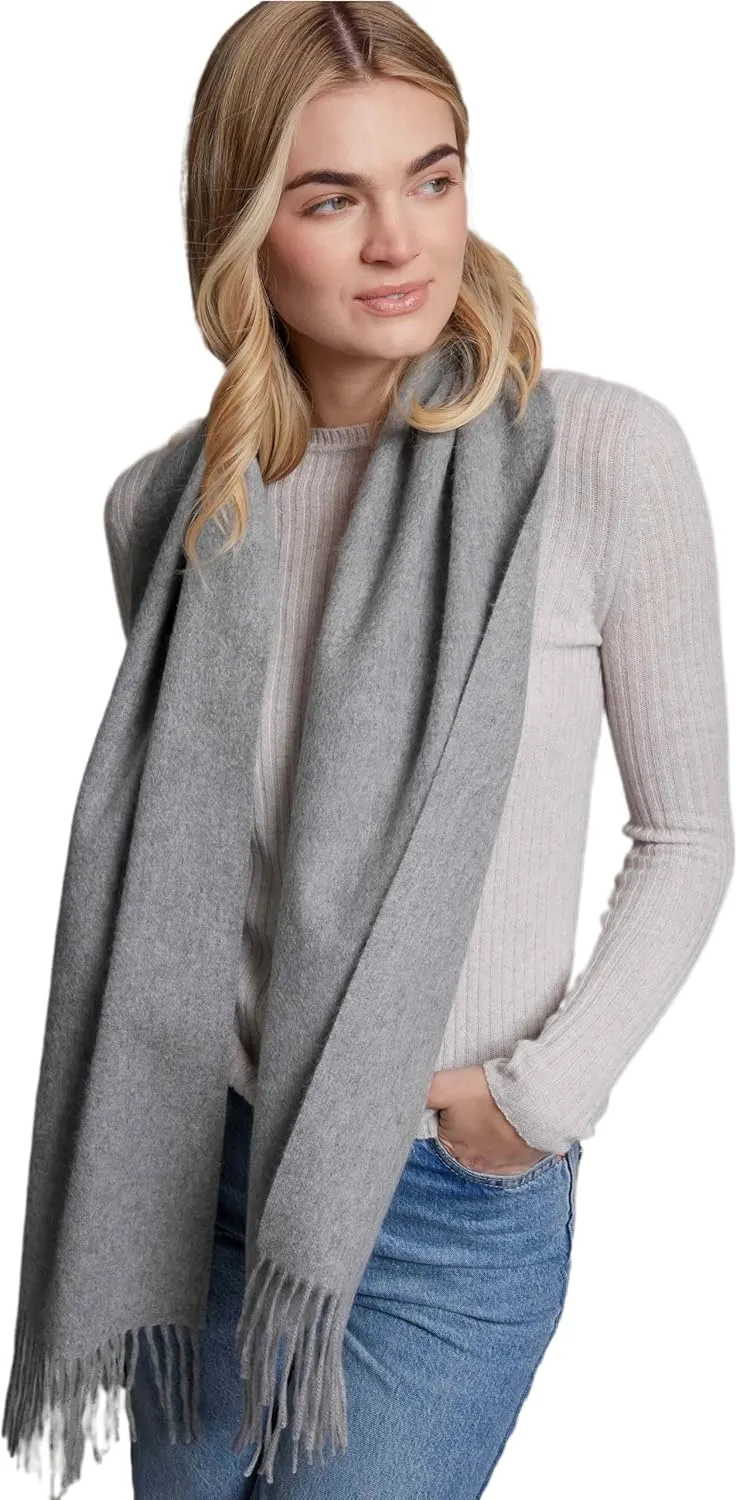 Cashmere Ultra-Fine Merino Wool and Cashmere Blend Woven Scarf -Luxe fabric-Lightweight- 72" x 12"