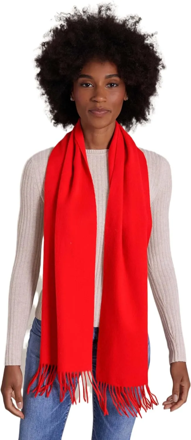 Cashmere Ultra-Fine Merino Wool and Cashmere Blend Woven Scarf -Luxe fabric-Lightweight- 72" x 12"