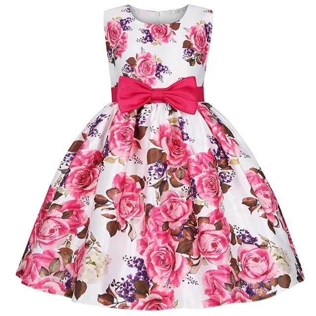 Christmas Princess Girls Flower Embroidered Dress Elegant Kids Girl Wedding Party Dresses Girls Halloween Dress Girls Clothes