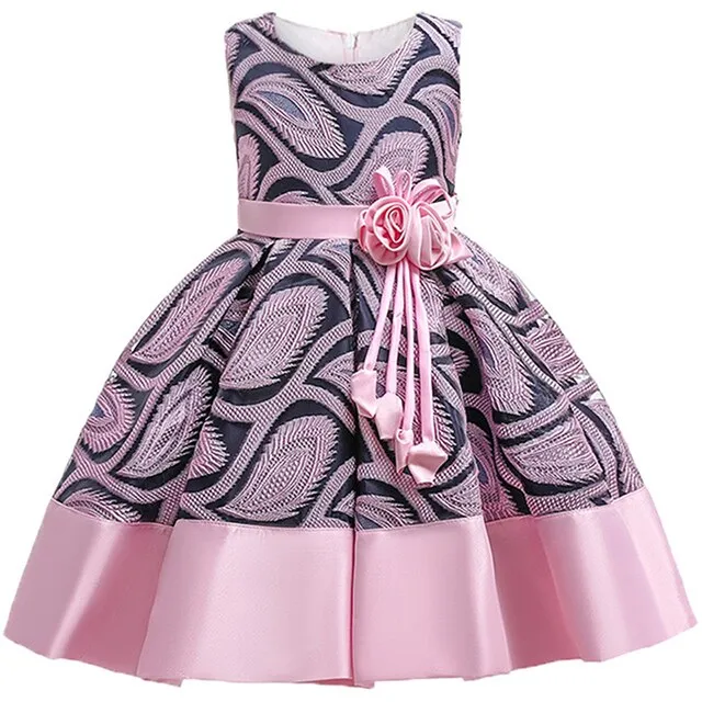 Christmas Princess Girls Flower Embroidered Dress Elegant Kids Girl Wedding Party Dresses Girls Halloween Dress Girls Clothes