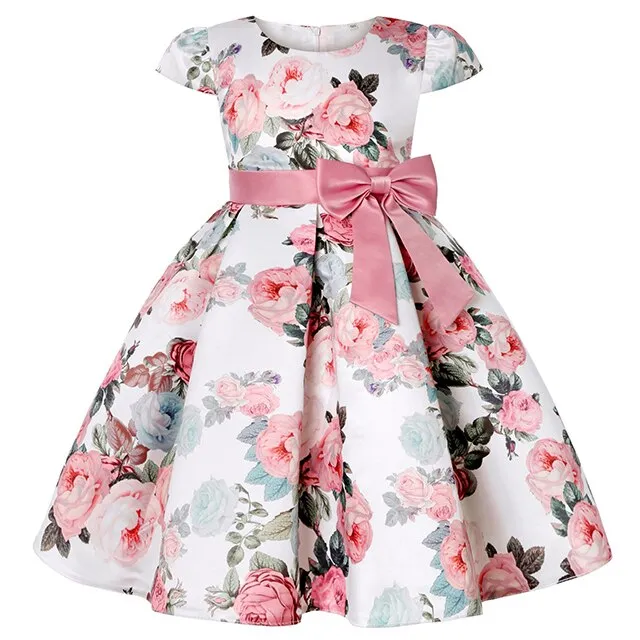 Christmas Princess Girls Flower Embroidered Dress Elegant Kids Girl Wedding Party Dresses Girls Halloween Dress Girls Clothes