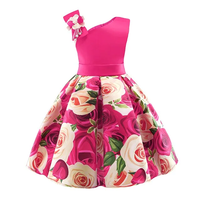 Christmas Princess Girls Flower Embroidered Dress Elegant Kids Girl Wedding Party Dresses Girls Halloween Dress Girls Clothes
