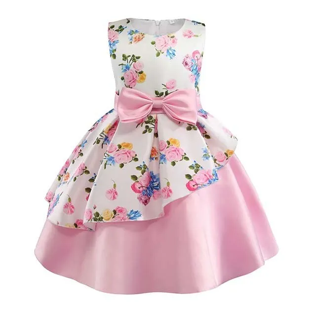 Christmas Princess Girls Flower Embroidered Dress Elegant Kids Girl Wedding Party Dresses Girls Halloween Dress Girls Clothes