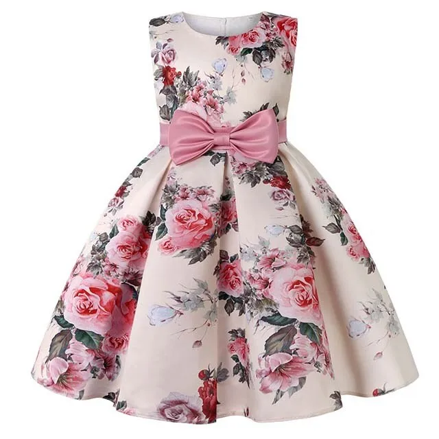 Christmas Princess Girls Flower Embroidered Dress Elegant Kids Girl Wedding Party Dresses Girls Halloween Dress Girls Clothes
