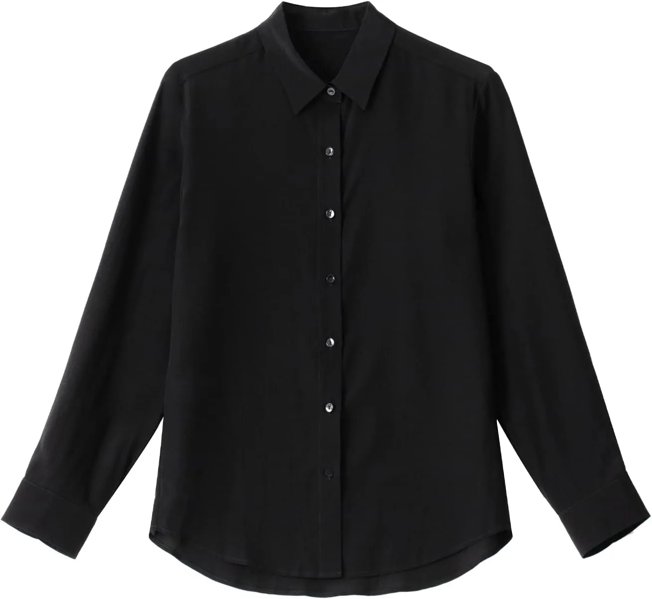 COLD POSH 100% Pure Silk Blouses for Women Long Sleeve: Women's Button-Down Elegant Shirts Lapel Luxurious Casual Blouse