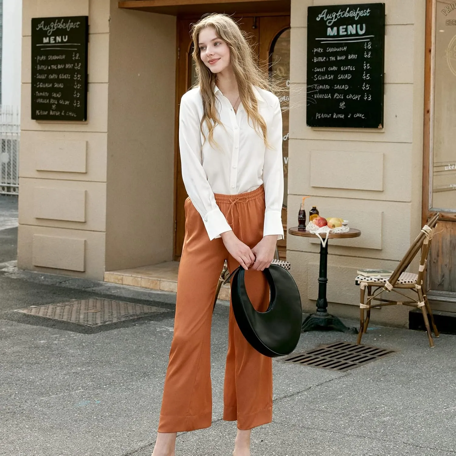 COLD POSH Silk Blouses for Women Long Sleeve Women’s 100% Pure Silk Blouses Elegant Button Down Shirt Smooth Tops Cool Shirts