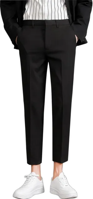ESSYSHE Men’s Cropped Slim Fit Dress Pants Tapered Ankle Dress Pants Suit Pants
