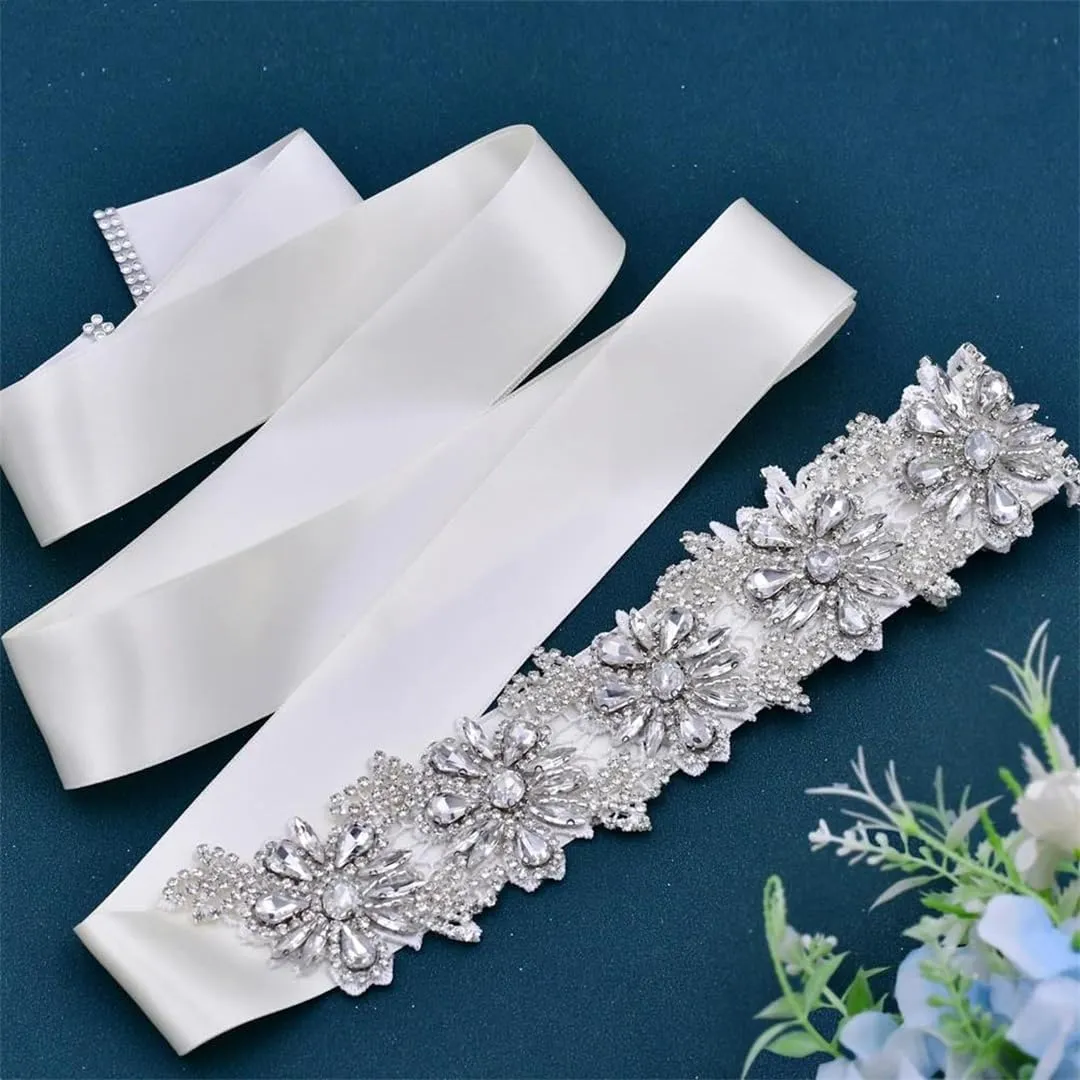 Flower Bridal Dress Belt Wedding Accessories Applique Decoration Bridesmaid Wide Belt