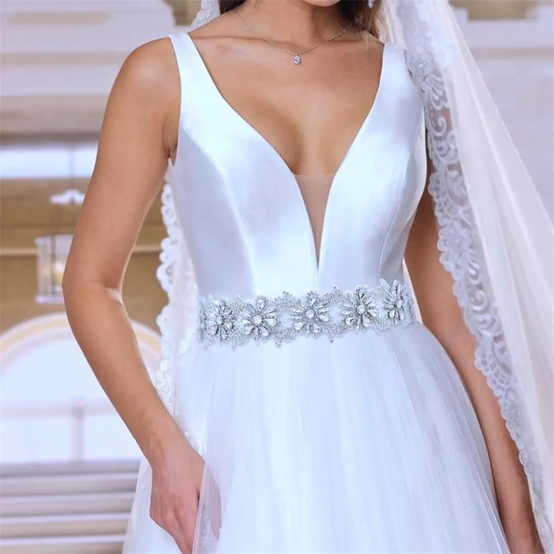 Flower Bridal Dress Belt Wedding Accessories Applique Decoration Bridesmaid Wide Belt