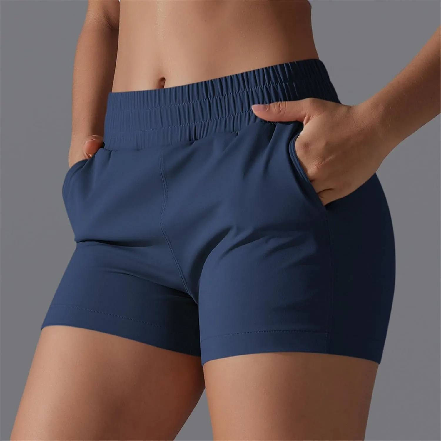 Gcvizuso Shorts for Women High Waisted Quick Dry Pants Athletic Workout Tennis Skirts Flowy Running Solid Short with Pocket