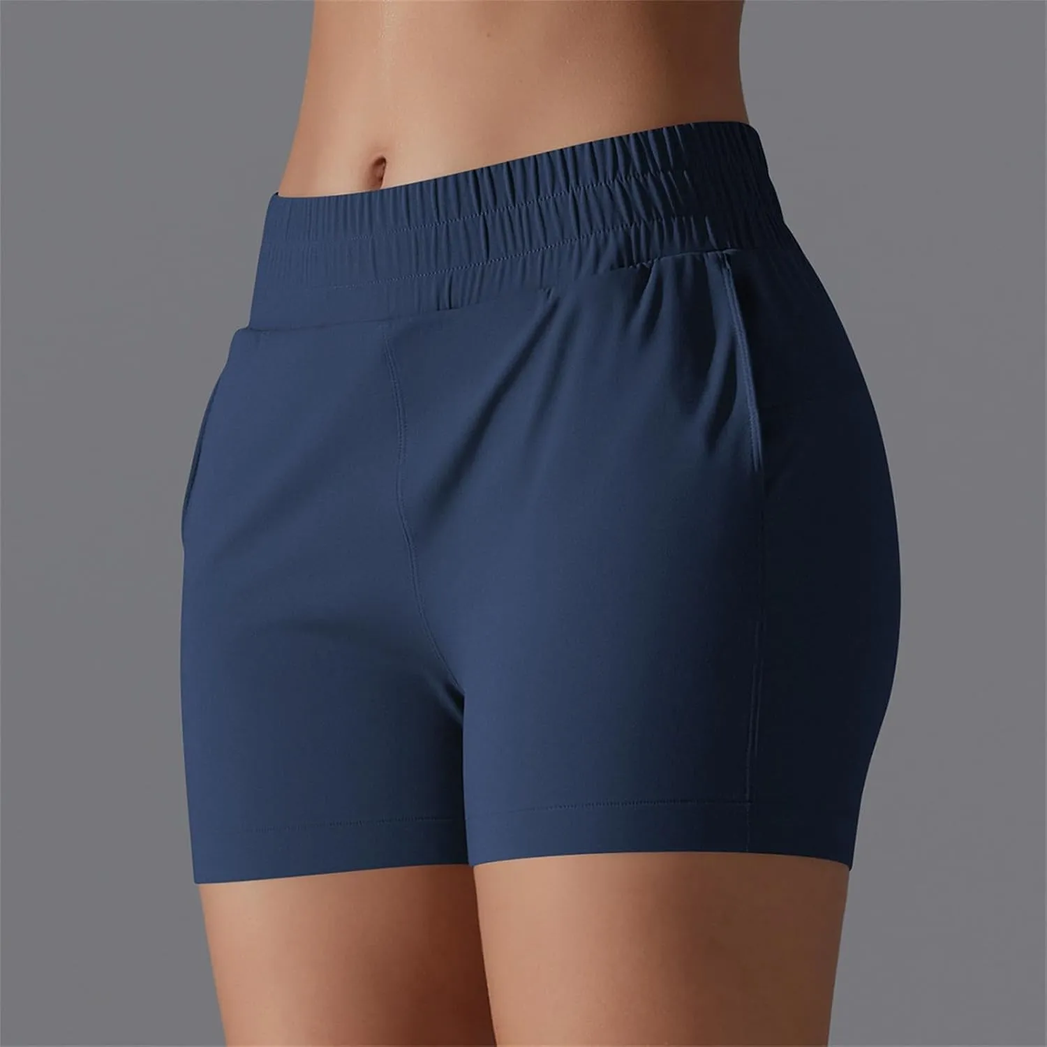 Gcvizuso Shorts for Women High Waisted Quick Dry Pants Athletic Workout Tennis Skirts Flowy Running Solid Short with Pocket