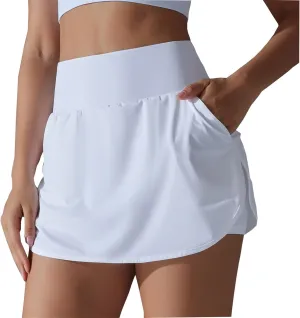Gcvizuso Shorts for Women High Waisted Quick Dry Pants Athletic Workout Tennis Skirts Flowy Running Solid Short with Pocket