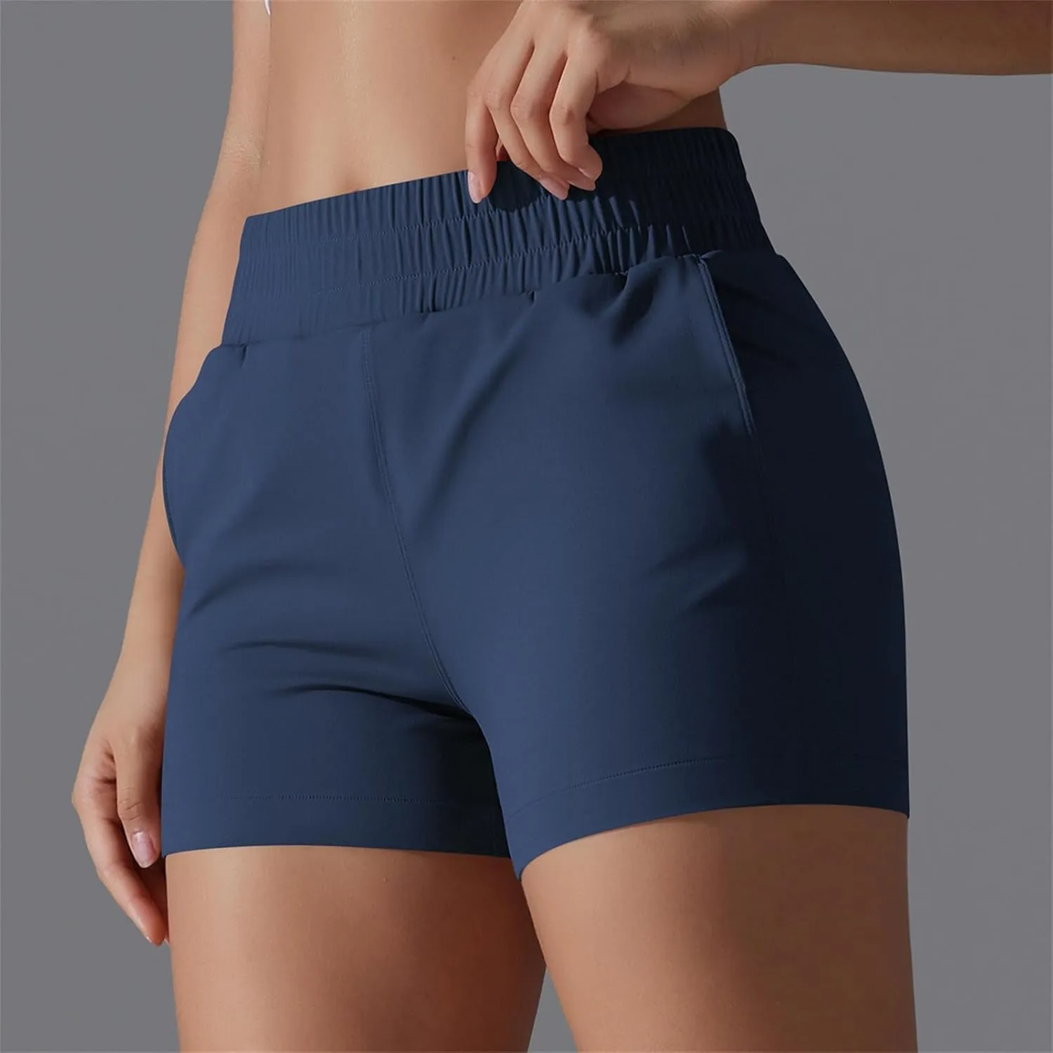 Gcvizuso Shorts for Women High Waisted Quick Dry Pants Athletic Workout Tennis Skirts Flowy Running Solid Short with Pocket