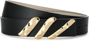 Genuine Leather Belts for Women Belt with Gold Buckle for Jeans Dresses and Casual Outfits