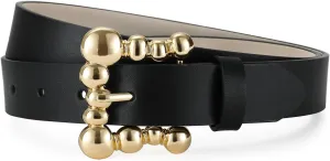 Genuine Leather Belts for Women Belt with Gold Buckle for Jeans Dresses and Casual Outfits