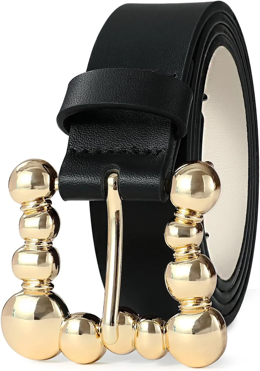 Genuine Leather Belts for Women Belt with Gold Buckle for Jeans Dresses and Casual Outfits