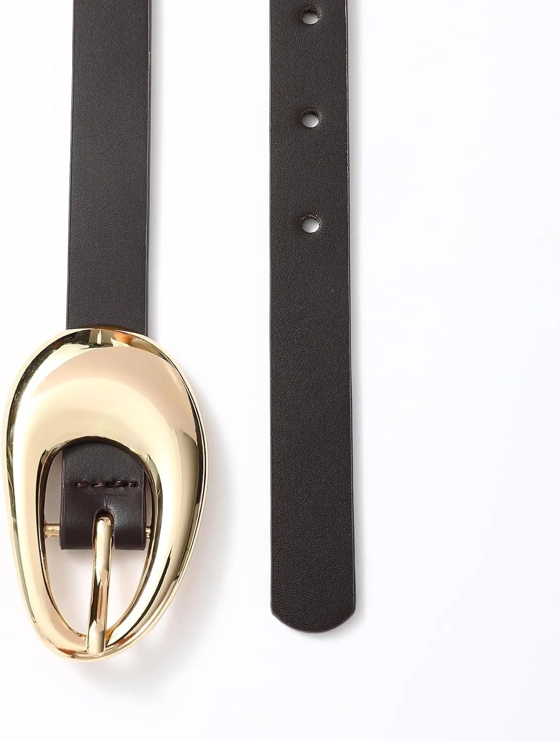 Genuine Leather Belts for Women Belt with Gold Buckle for Jeans Dresses and Casual Outfits