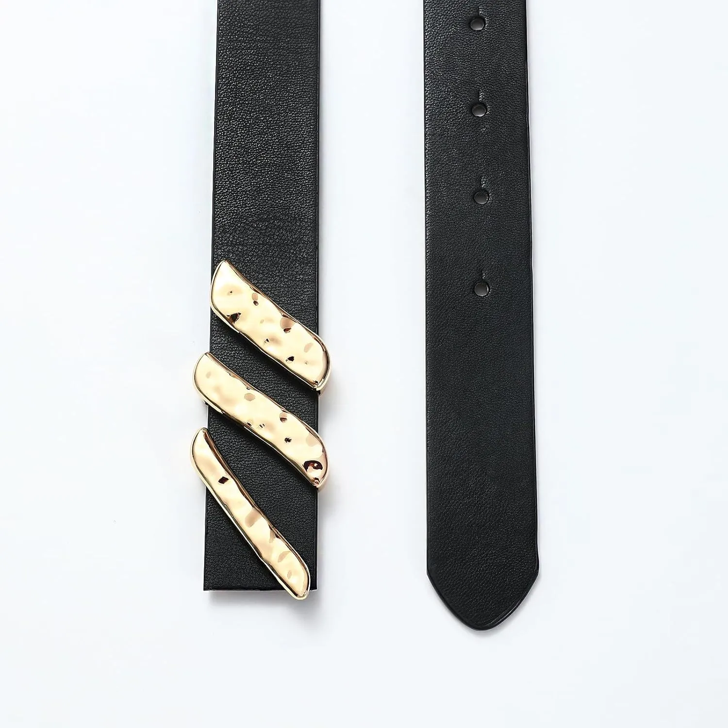 Genuine Leather Belts for Women Belt with Gold Buckle for Jeans Dresses and Casual Outfits