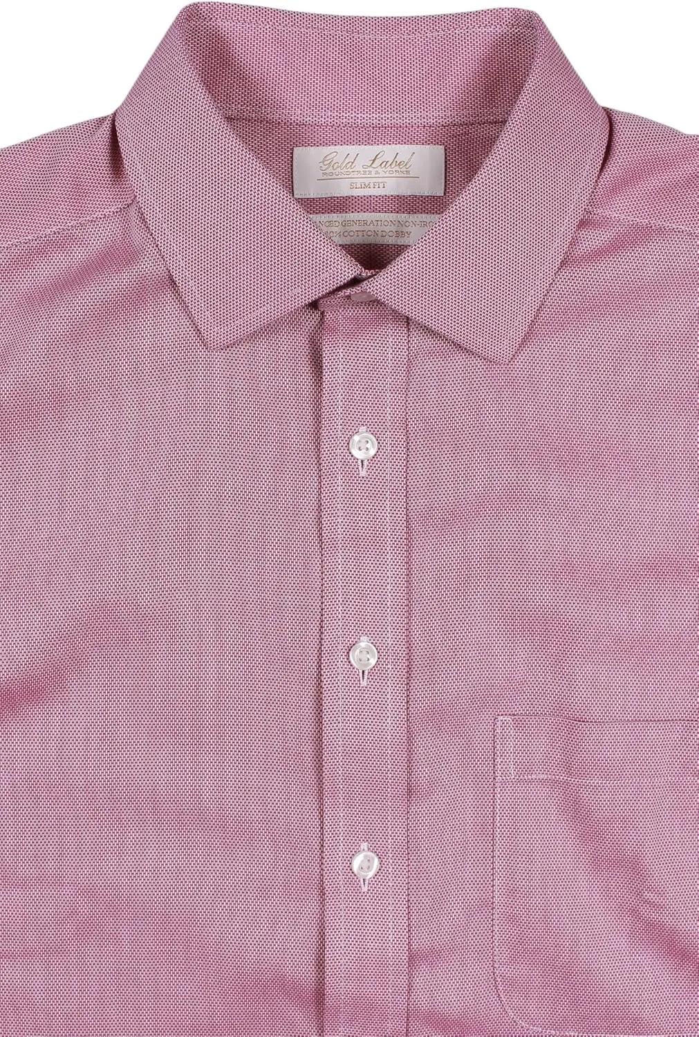 Gold Label Men's Slim Fit Spread Collar Long Sleeve Dress Shirt with Pocket Non-Iron Wrinkle Free