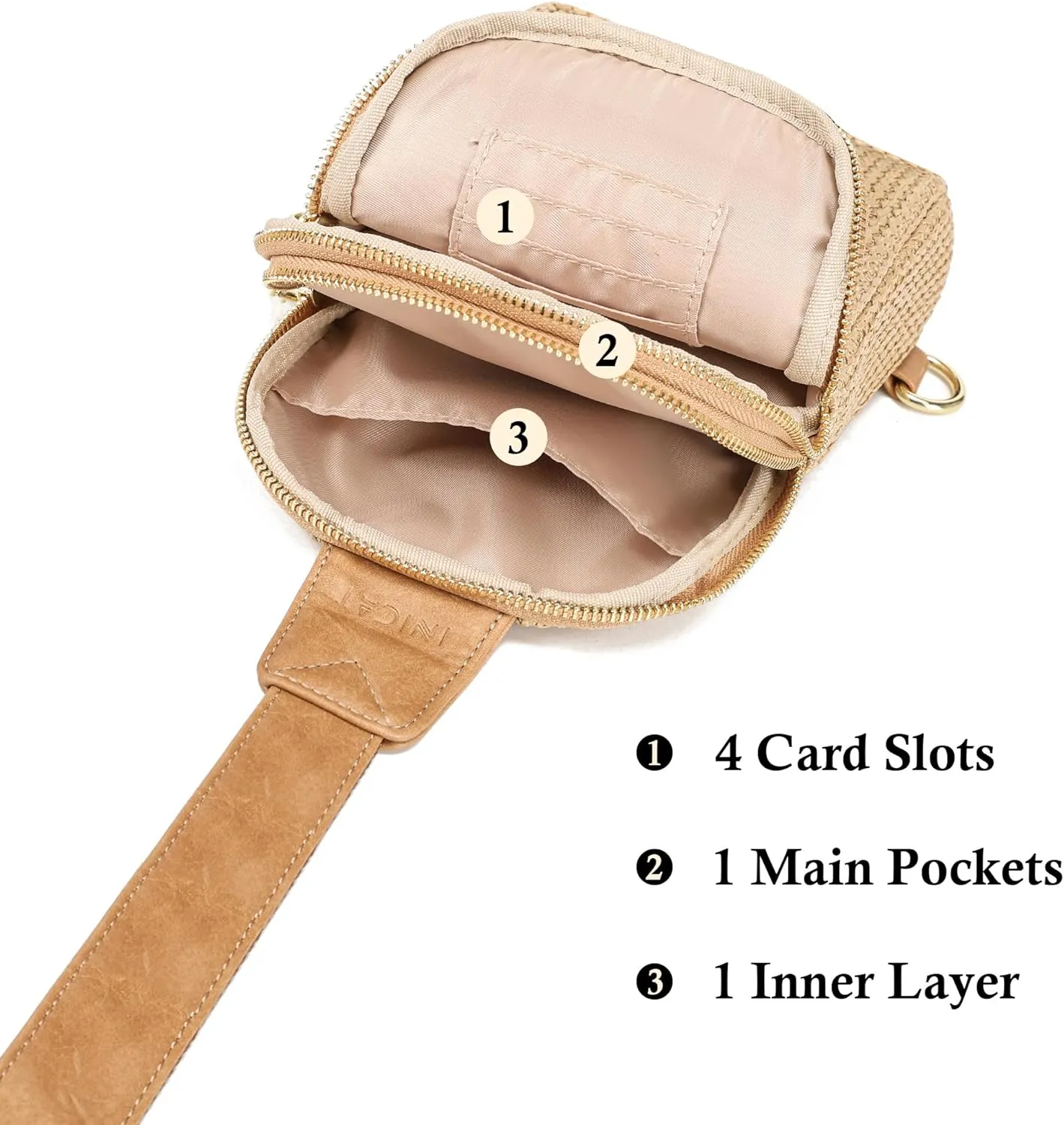 INICAT Summer Straw Bag Small Sling Beach Bag Crossbody Bags for Women