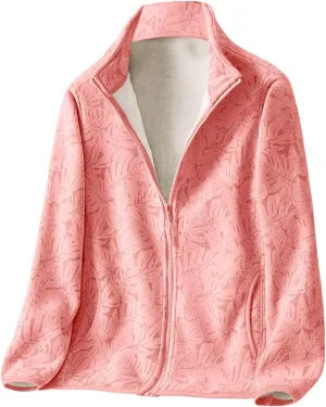 Jackets for Women Solid Color Thin Fuzzy Fleece Lightweight Cardigans Jacket Full Zip Up Cropped Warm Winter Coats