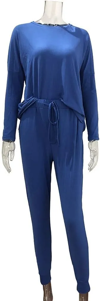 Jogger Sets for Women 2 Piece Sweatsuits Casual Long Sleeve Tops and Pants Sets Plus Size Lounge Tracksuit Loungewear
