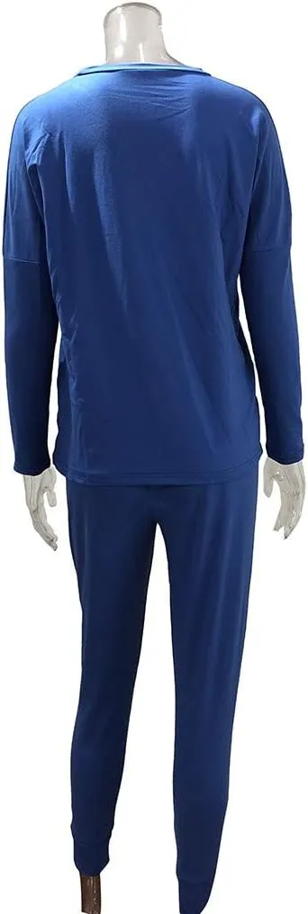 Jogger Sets for Women 2 Piece Sweatsuits Casual Long Sleeve Tops and Pants Sets Plus Size Lounge Tracksuit Loungewear