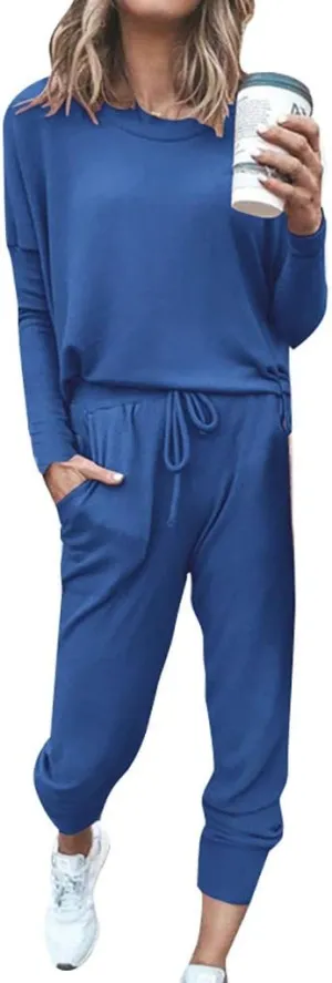 Jogger Sets for Women 2 Piece Sweatsuits Casual Long Sleeve Tops and Pants Sets Plus Size Lounge Tracksuit Loungewear