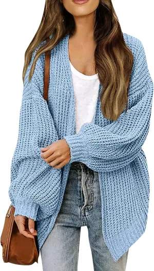 Knit Cardigan Sweaters for Women Open Front Cardigan Ladies Cute Casual Fall Outfits Knitted Sweater