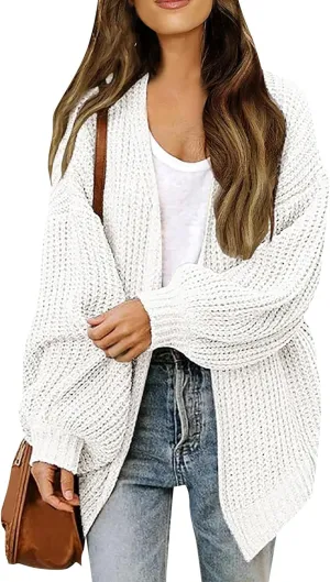 Knit Cardigan Sweaters for Women Open Front Cardigan Ladies Cute Casual Fall Outfits Knitted Sweater