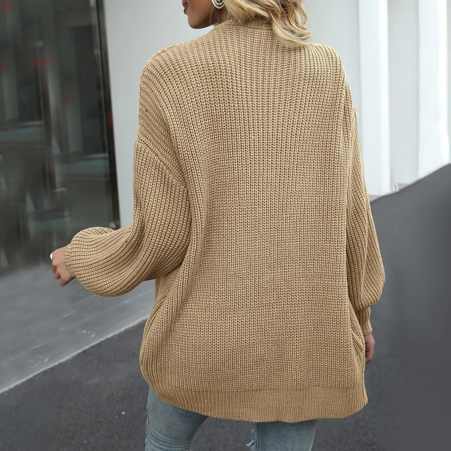 Knit Cardigan Sweaters for Women Open Front Cardigan Ladies Cute Casual Fall Outfits Knitted Sweater