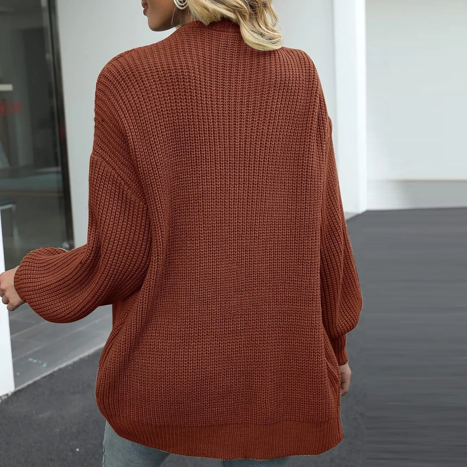 Knit Cardigan Sweaters for Women Open Front Cardigan Ladies Cute Casual Fall Outfits Knitted Sweater