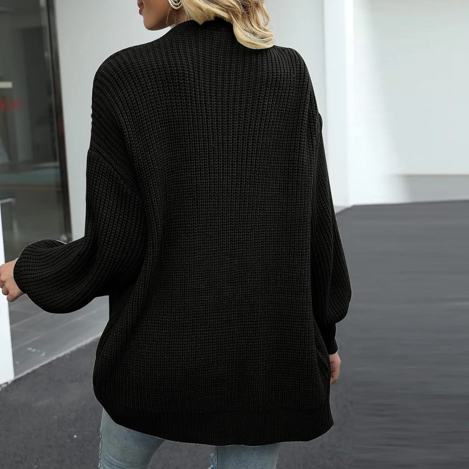 Knit Cardigan Sweaters for Women Open Front Cardigan Ladies Cute Casual Fall Outfits Knitted Sweater